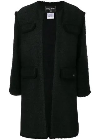 Chanel Pre-Owned пальто без застежек с необработанными краями