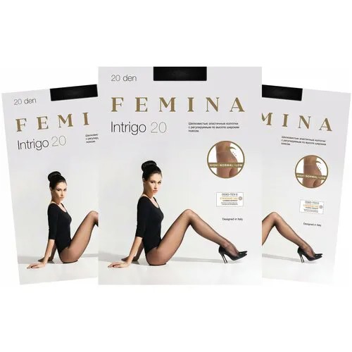 Женские колготки Femina, Intrigo 20 den набор 3 шт., черный, размер 3