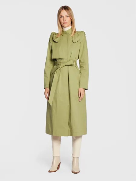 Пальто из линя стандартной посадки Ted Baker, зеленый
