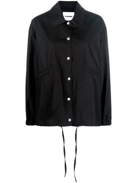 Jil Sander куртка-рубашка с логотипом, черный