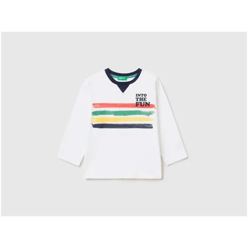 Лонгслив UNITED COLORS OF BENETTON, хлопок, размер 100 (XX), белый
