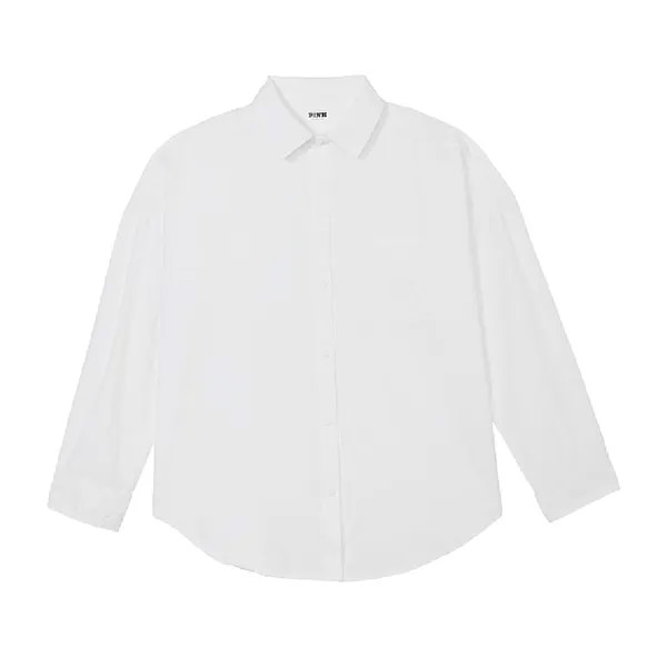 Пижамная рубашка Victoria's Secret Pink Cotton Poplin Oversized Button-down, белый