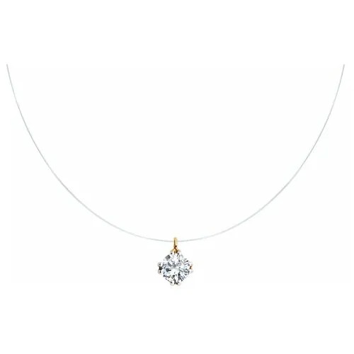 Колье Diamant, красное золото, 585 проба, фианит, длина 45 см., бесцветный