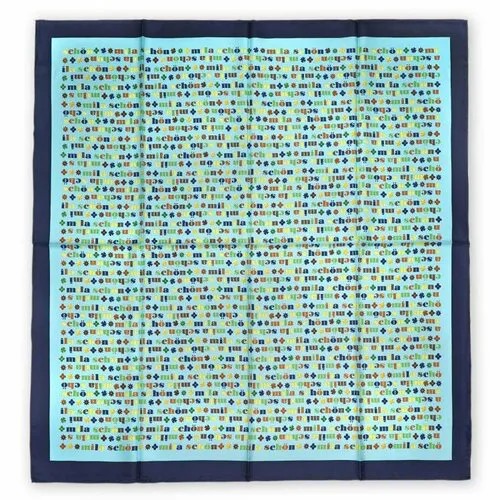 Платок Mila Schon,90х90 см, голубой, бирюзовый