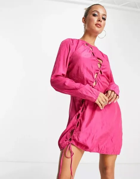 NA-KD – Мини-платье розового цвета с декоративными вырезами