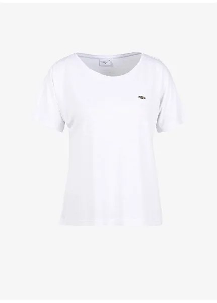 Однотонная белая женская футболка с круглым вырезом U.S. Polo Assn.