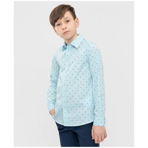 Школьная рубашка Button Blue, размер 152, голубой