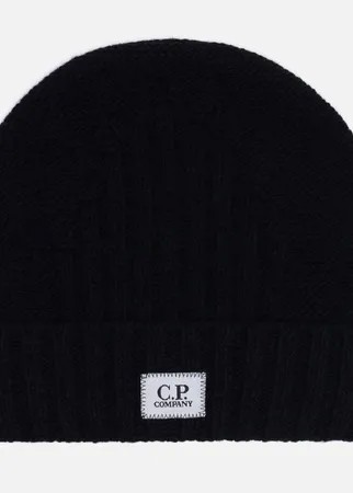 Шапка C.P. Company Lambswool Logo Beanie, цвет чёрный