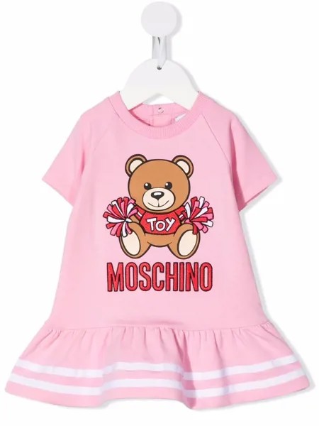 Moschino Kids платье с короткими рукавами и логотипом