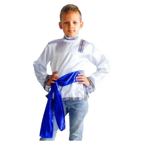 Рубашка Бока, размер 122-134, белый/синий