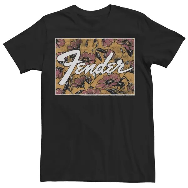 Мужская футболка с цветочным принтом и логотипом Fender Box Licensed Character