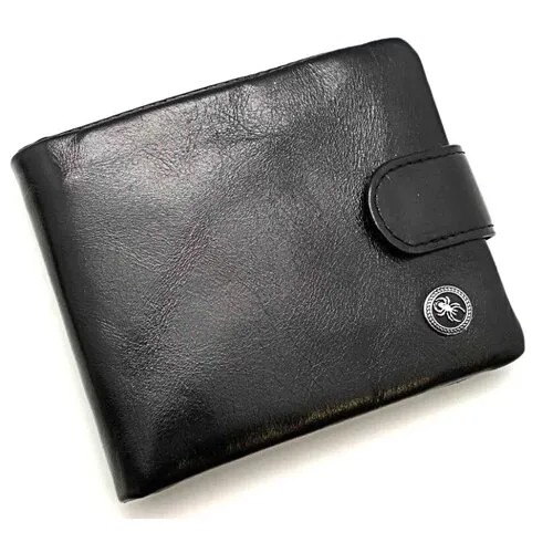 Бумажник Dierhoff Д 7175-148, фактура гладкая, черный