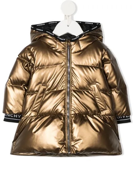 Givenchy Kids пуховик с эффектом металлик