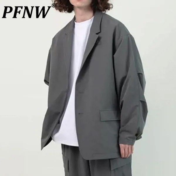 PFNW весна осень Мужская мешковатая Techwear шикарные простые блейзеры пальто с карманами для отдыха модные однотонные Костюмные куртки 12A8282