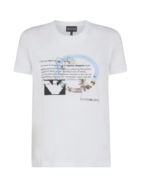 Emporio Armani хлопковая футболка с принтом, белый