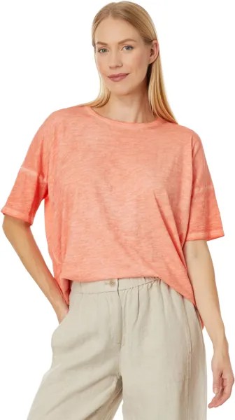 Свободная футболка с круглым вырезом Eileen Fisher, цвет Guava