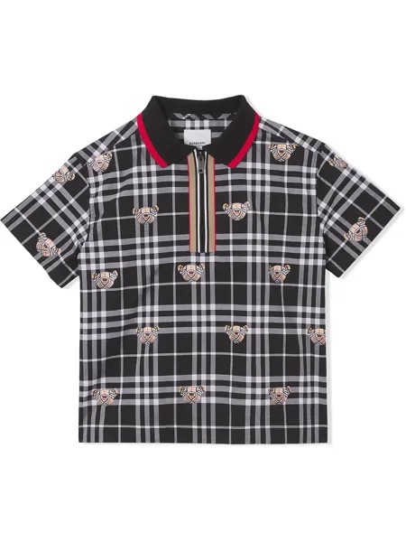 Burberry Kids рубашка поло Thomas Bear в клетку