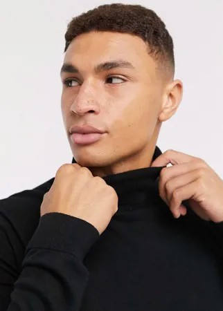Черная трикотажная водолазка Topman-Черный