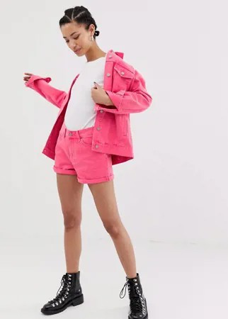 Шорты с завышенной талией и отворотами Dr Denim Jenn-Розовый