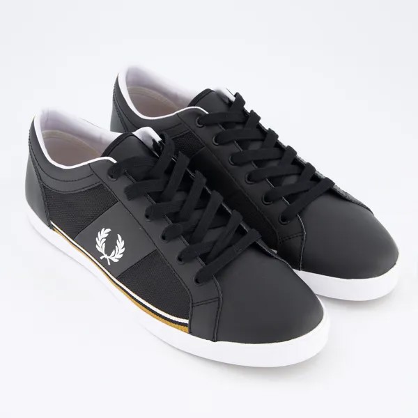 Черные кроссовки с сетчатыми вставками Fred Perry
