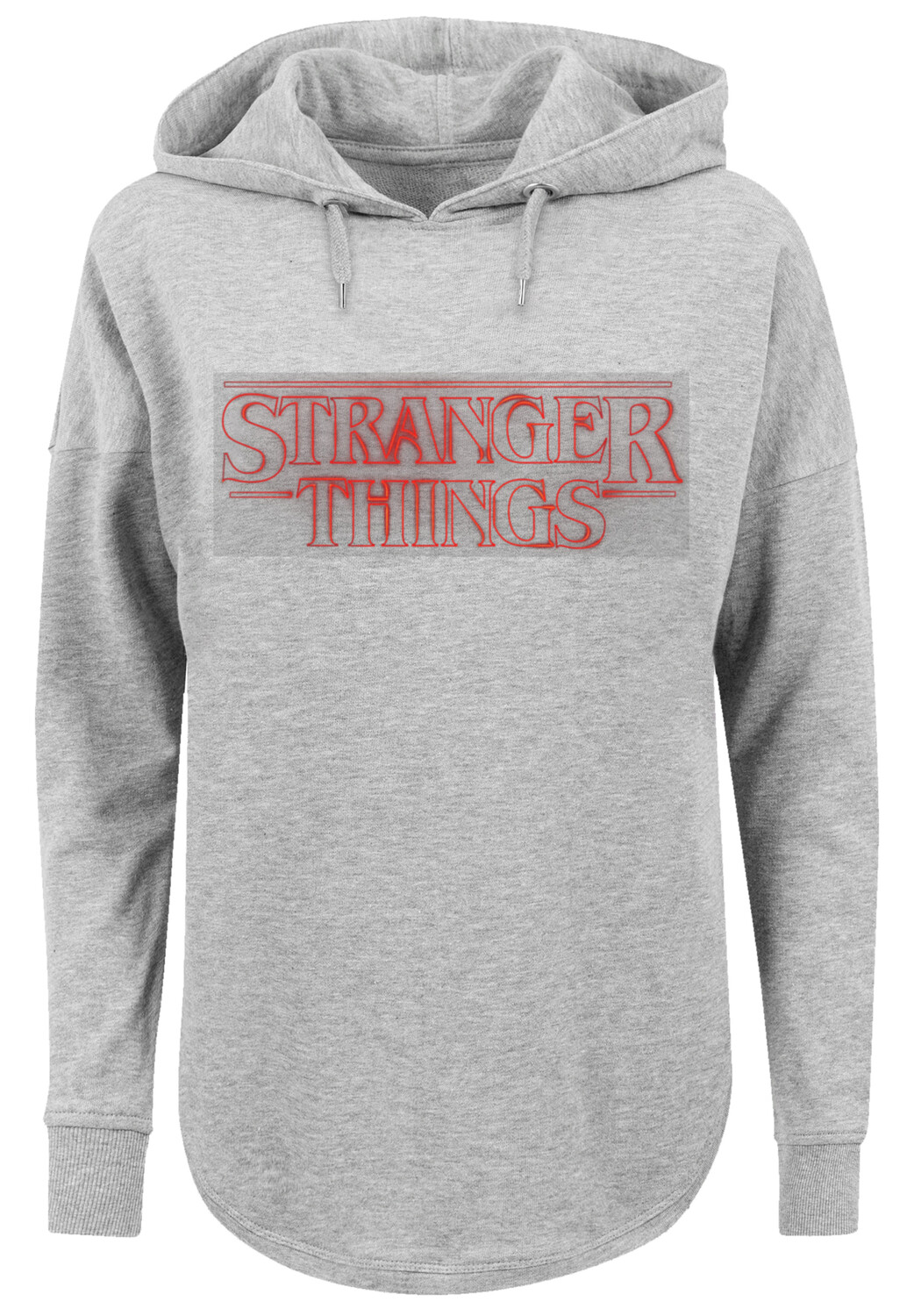 Свитер F4NT4STIC Oversized Hoodie Stranger Things Glow Logo Netflix TV Series, серый