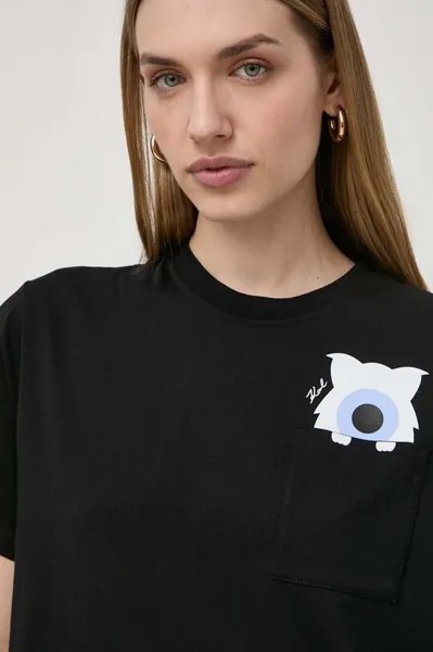Хлопковая футболка x Darcel Disappoints Karl Lagerfeld, черный