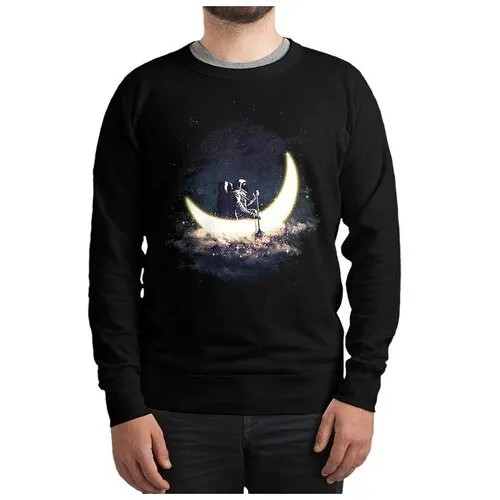 Свитшот Dream Shirts Космонавт на Лунной Лодке Мужской Черный 44 Размер
