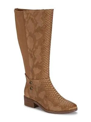 BARETRAPS Женские коричневые ботинки Madelyn из змеиной кожи на каблуке с миндалевидным носком, 6 м