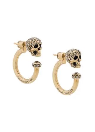 Alexander McQueen круглая серьга с декорированным черепом