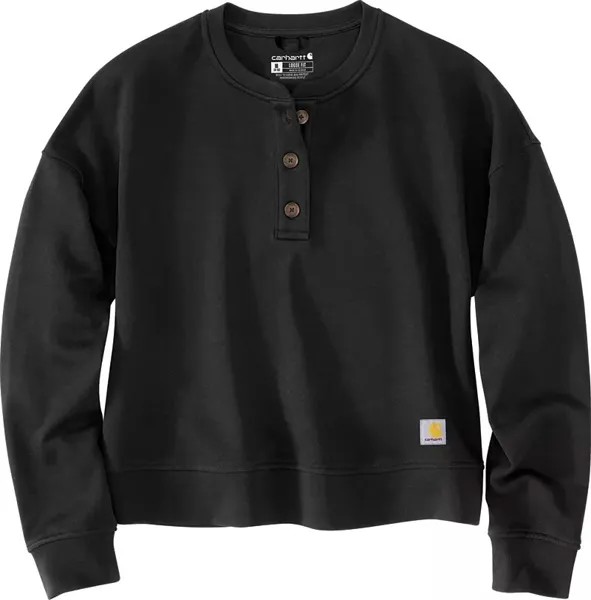 Женская толстовка Carhartt из французской махровой ткани Henley, черный