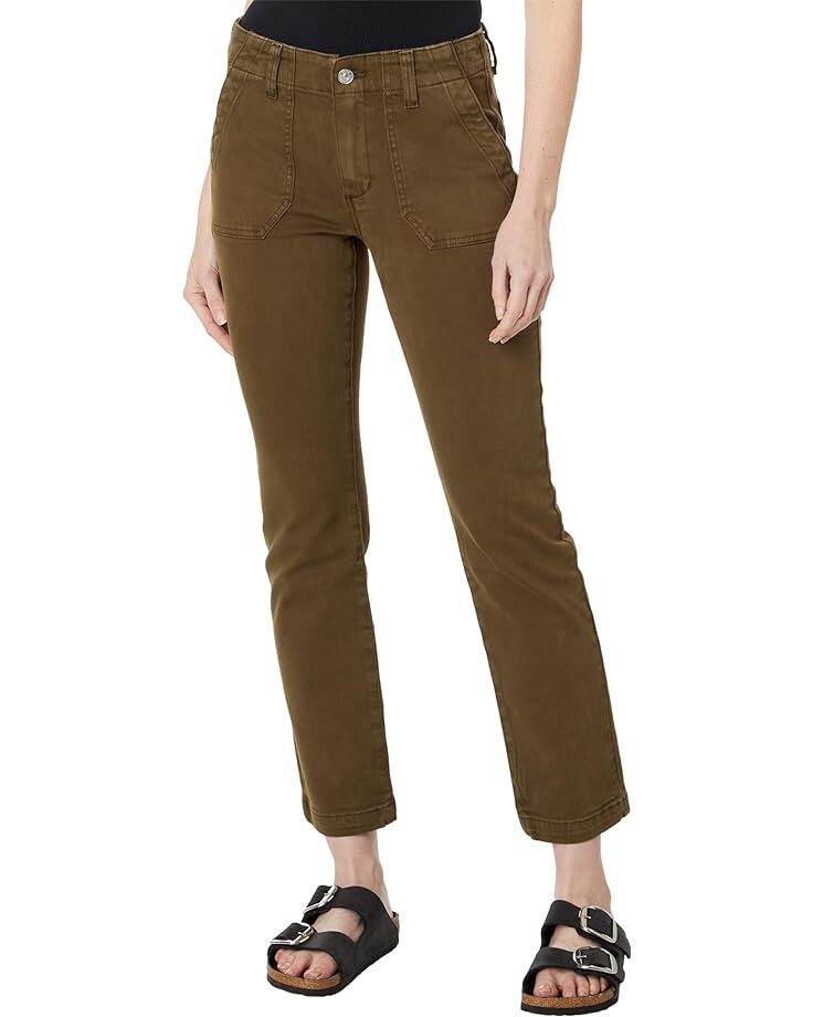 Джинсы Paige Mayslie Straight Ankle, цвет Vintage Olive Meadow