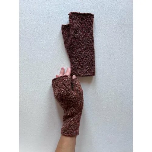 Митенки My Woolens, демисезон/зима, размер 18, коричневый
