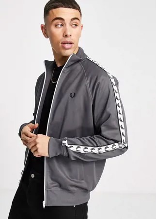 Олимпийка темно-серого цвета с голубым оттенком с тесьмой Fred Perry-Серый