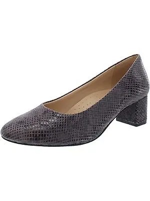 Женские кожаные туфли-лодочки без шнуровки на блочном каблуке Kari серого цвета со змеиным принтом TROTTERS 9,5 Вт