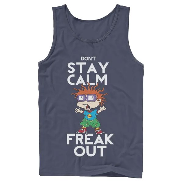 Мужская майка с рисунком Nickelodeon Rugrats Chuckie Don't Stay Calm Freak Out
