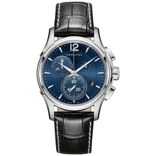 Наручные часы Hamilton мужские Jazzmaster Наручные часы Hamilton Jazzmaster Chrono Quartz H32612741 кварцевые, хронограф, водонепроницаемые, синий