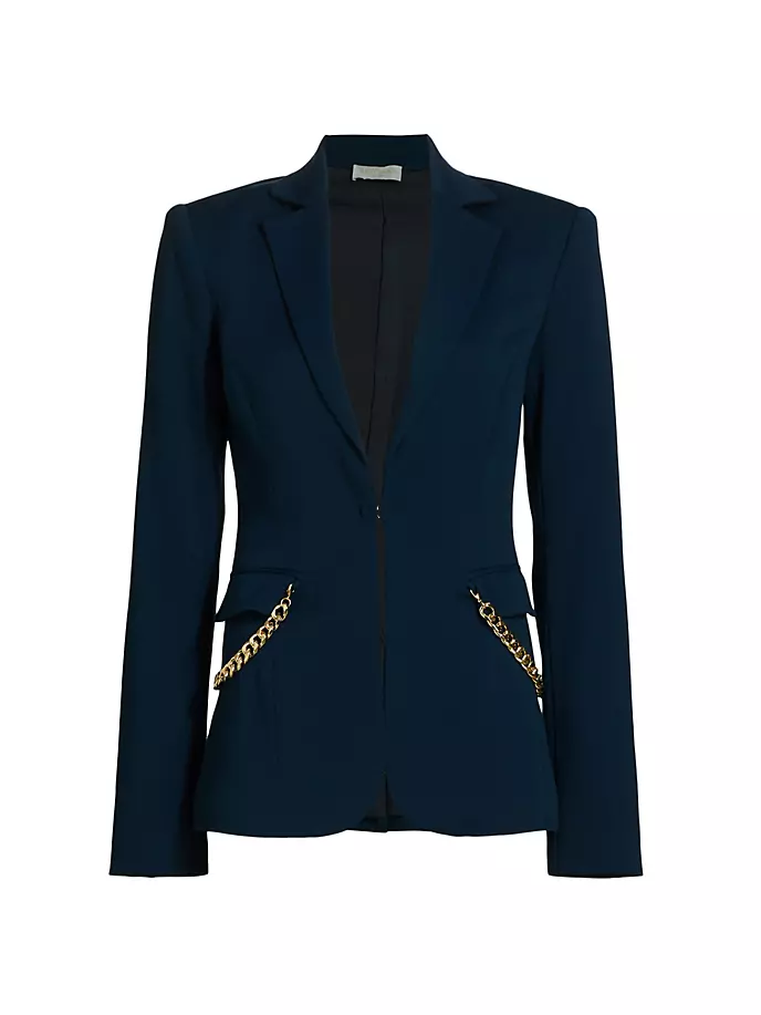 Приталенная куртка с цепочкой Leilani Ramy Brook, темно-синий
