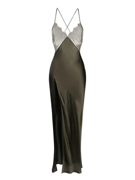 Maison Close ночная сорочка с кружевом, зеленый