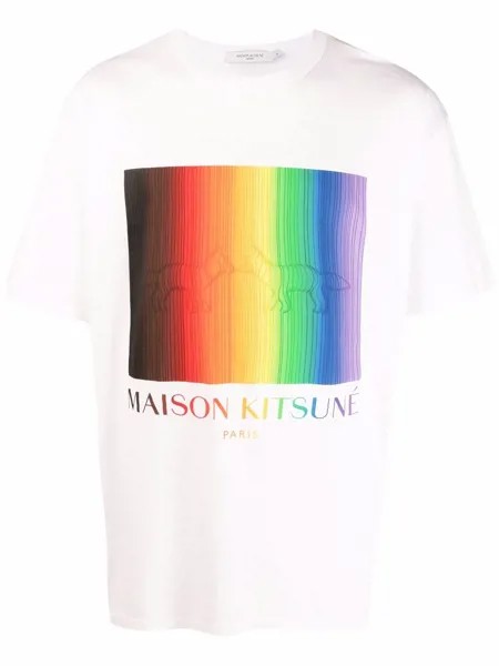Maison Kitsuné футболка Gradient Rainbow с логотипом