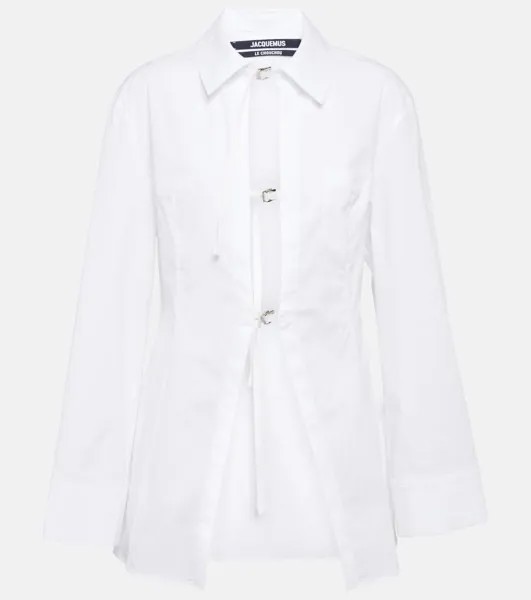 Рубашка la chemise lavior из смесового хлопка Jacquemus, белый