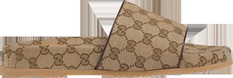 Сандалии Gucci GG Canvas Slide Sandal Beige Monogram, бежевый