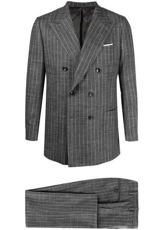 Kiton полосатый костюм с двубортным пиджаком