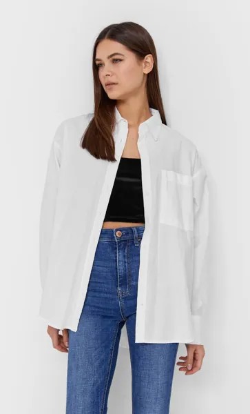Stradivarius Рубашка Прямого Кроя Белый L