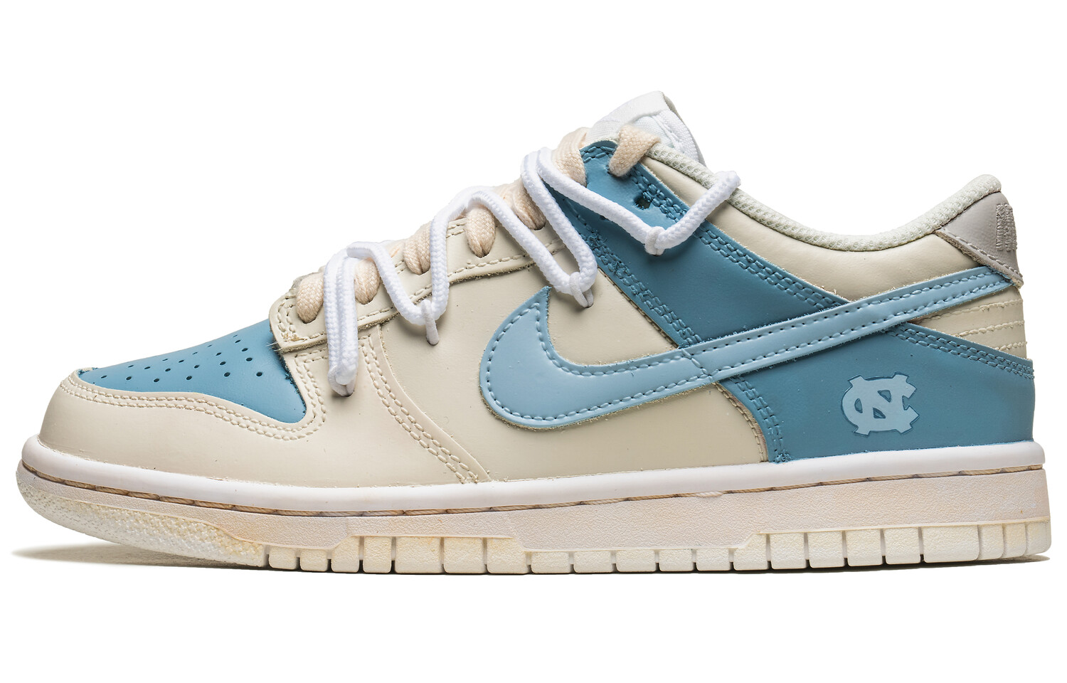 Кроссовки Nike Dunk Skateboarding Shoes Women's Low-top Beige/Blue, бежевый/синий