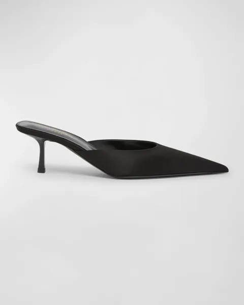 Шелковые туфли-мюли Barbara Saint Laurent, цвет Black