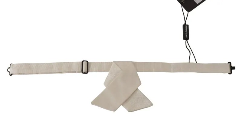 DOLCE - GABBANA Галстук-бабочка Off-White, 100% шелк, тонкий, регулируемый воротник, папийон 200 долларов США