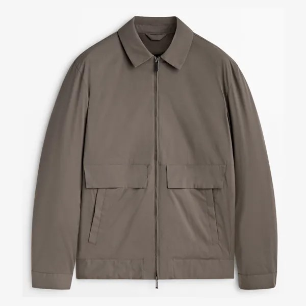 Куртка Massimo Dutti Ultra-lightweight With Down And Feather Padding, серо-бежевый