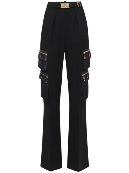 Elisabetta Franchi прямые брюки с поясом, черный