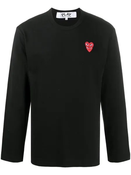 Comme Des Garçons Play футболка с вышивкой, черный