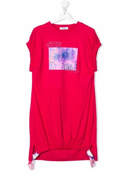 MSGM Kids платье-футболка с графичным принтом